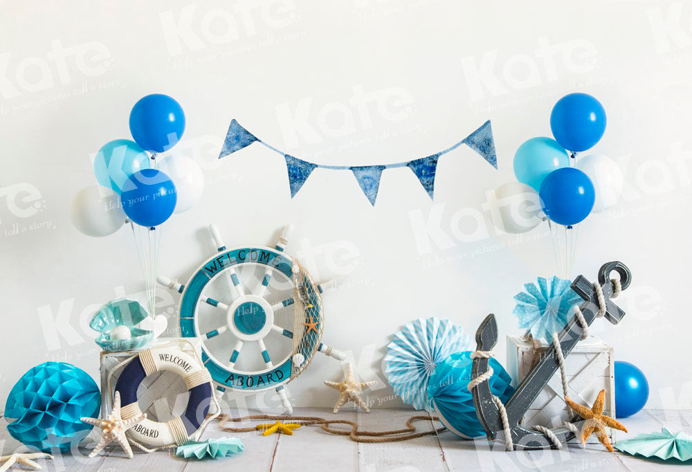 Kate Nautical Party Backdrop Cake Smash Designed by Emetselch - Kate Backdrop AU