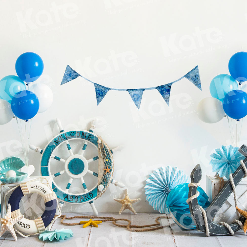 Kate Nautical Party Backdrop Cake Smash Designed by Emetselch - Kate Backdrop AU