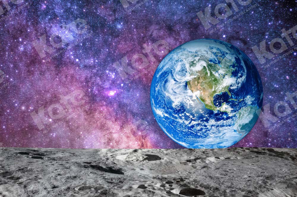 Kate Galaxy Astronaut Backdrop Earth Lunar Surface Designed by Chain Photography - Kate Backdrop AU