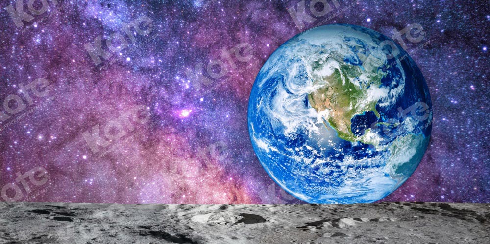 Kate Galaxy Astronaut Backdrop Earth Lunar Surface Designed by Chain Photography - Kate Backdrop AU