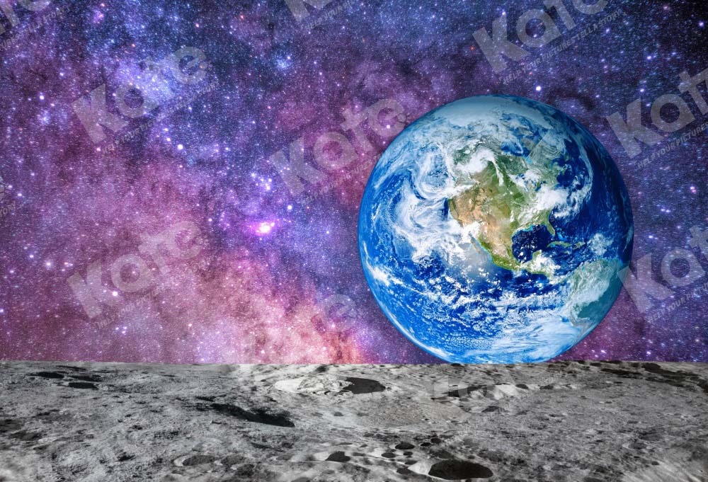Kate Galaxy Astronaut Backdrop Earth Lunar Surface Designed by Chain Photography - Kate Backdrop AU