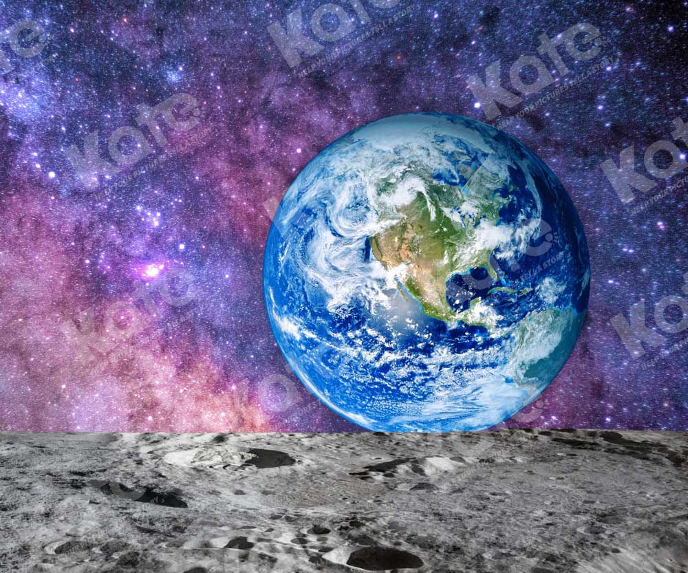 Kate Galaxy Astronaut Backdrop Earth Lunar Surface Designed by Chain Photography - Kate Backdrop AU