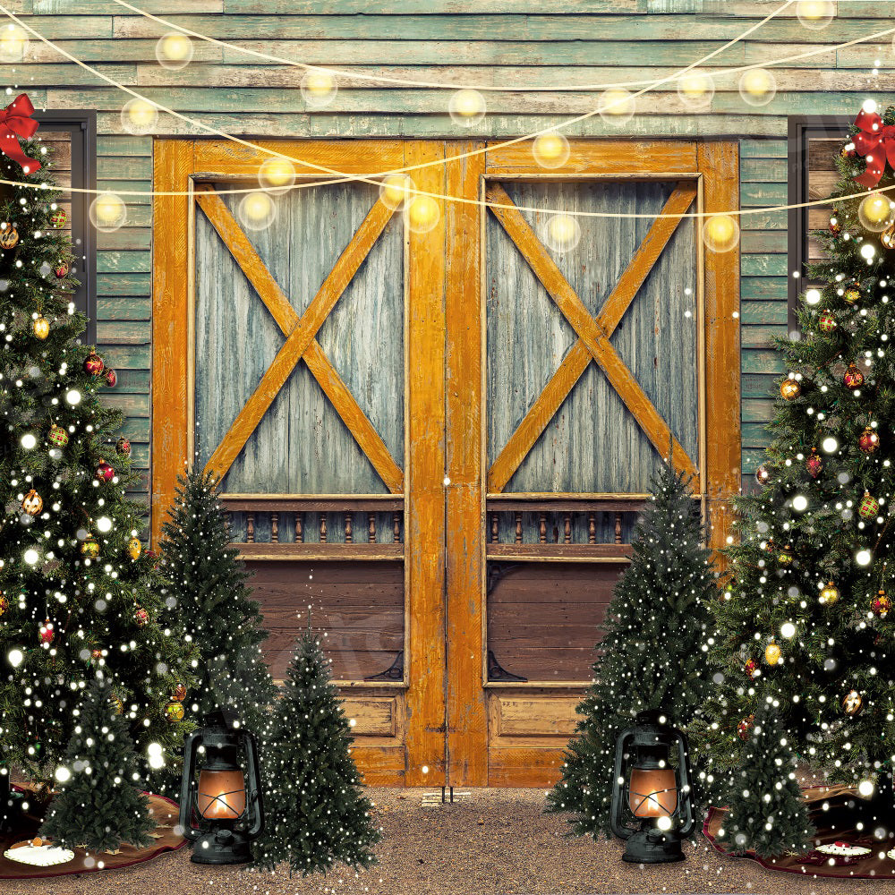 Kate Christmas Tree Backdrop Gate Shining for Photography - Kate Backdrop AU