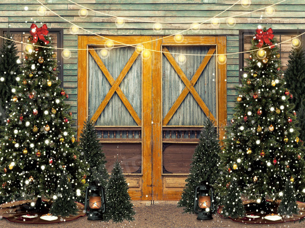 Kate Christmas Tree Backdrop Gate Shining for Photography - Kate Backdrop AU