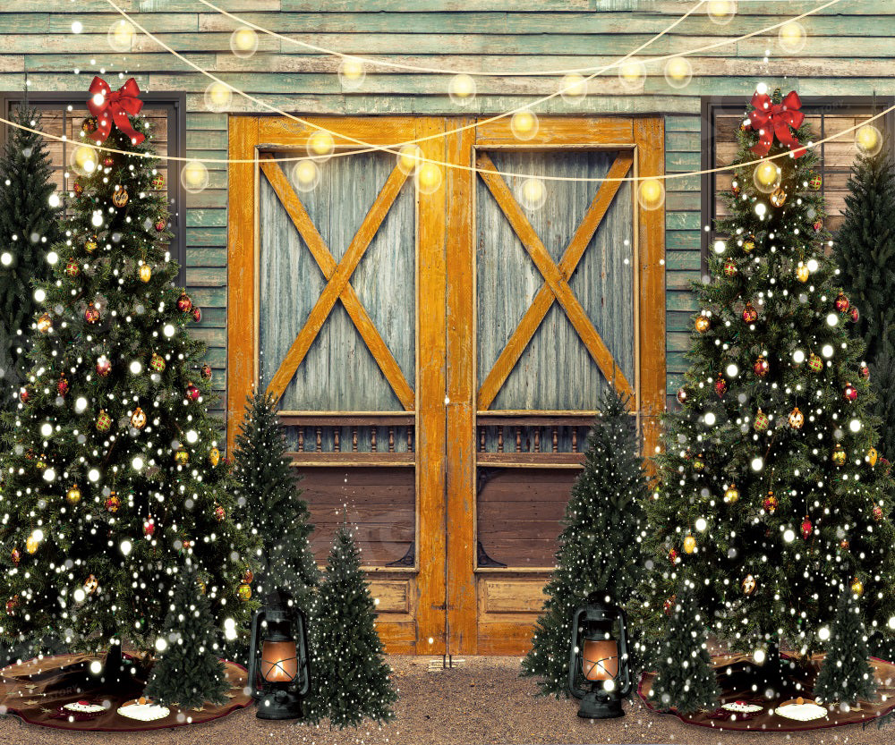 Kate Christmas Tree Backdrop Gate Shining for Photography - Kate Backdrop AU