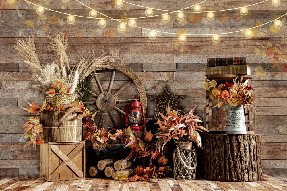 Kate Autumn Chalet lamp Backdrop for Photography - Kate Backdrop AU