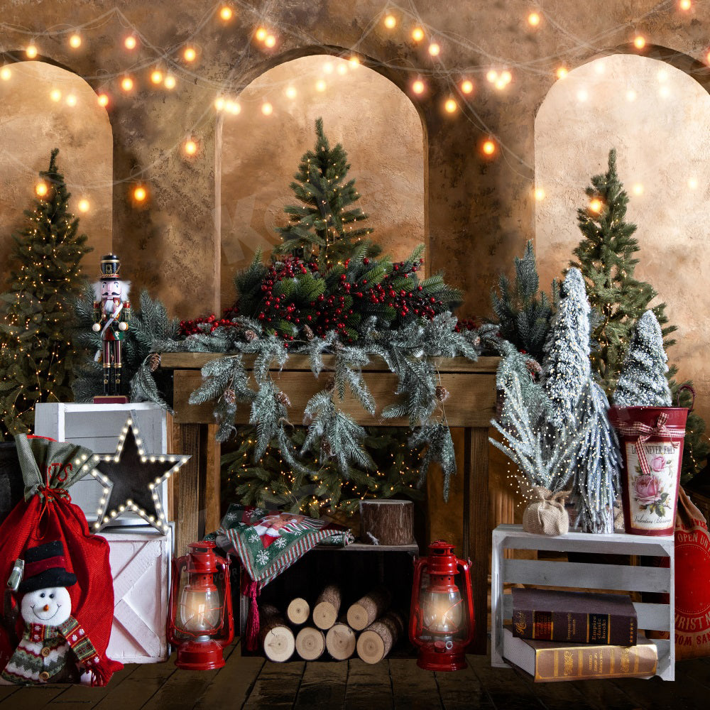 Kate Christmas Tree Backdrop Fireplace Wood for Photography - Kate Backdrop AU
