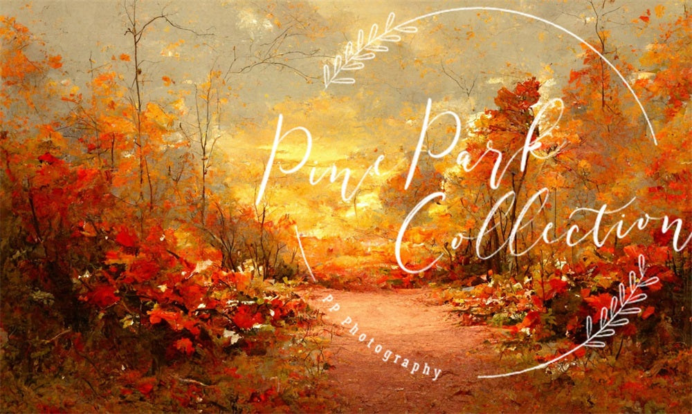 Kate Amber Dream Backdrop Autumn Path Sunrise Designed By Pine Park Collection - Kate Backdrop AU