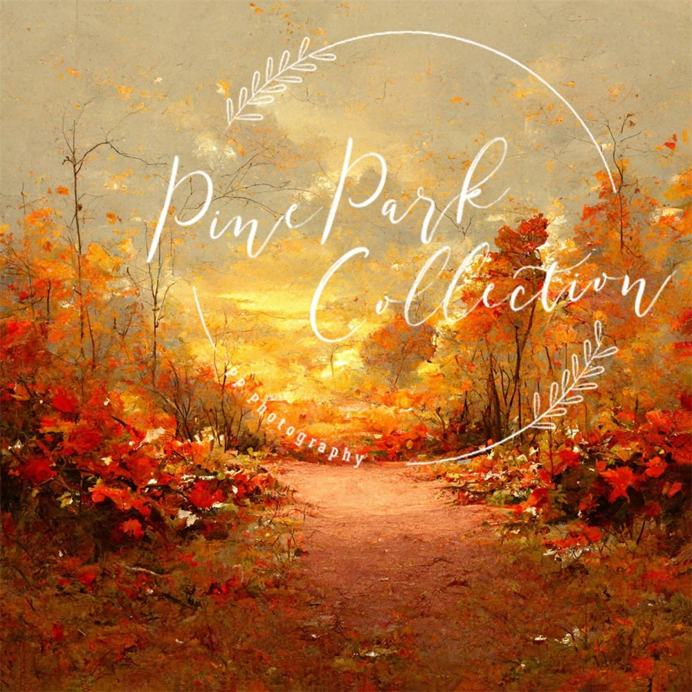 Kate Amber Dream Backdrop Autumn Path Sunrise Designed By Pine Park Collection - Kate Backdrop AU