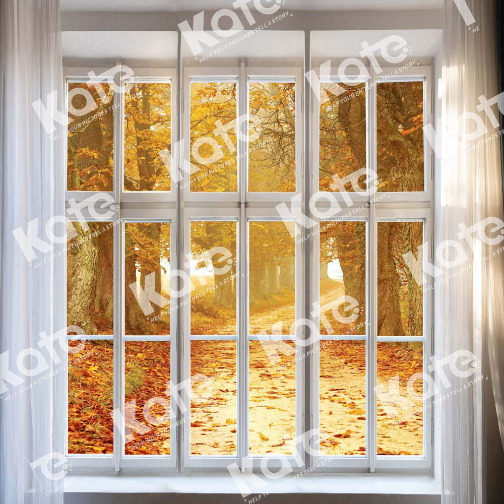 Kate Autumn Scenery Window Backdrop Designed by Chain Photography - Kate Backdrop AU