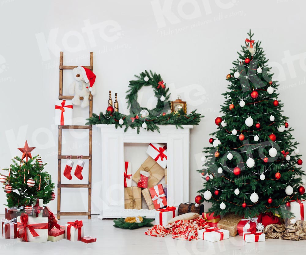Kate Christmas White Fireplace Backdrop Designed by Emetselch - Kate Backdrop AU