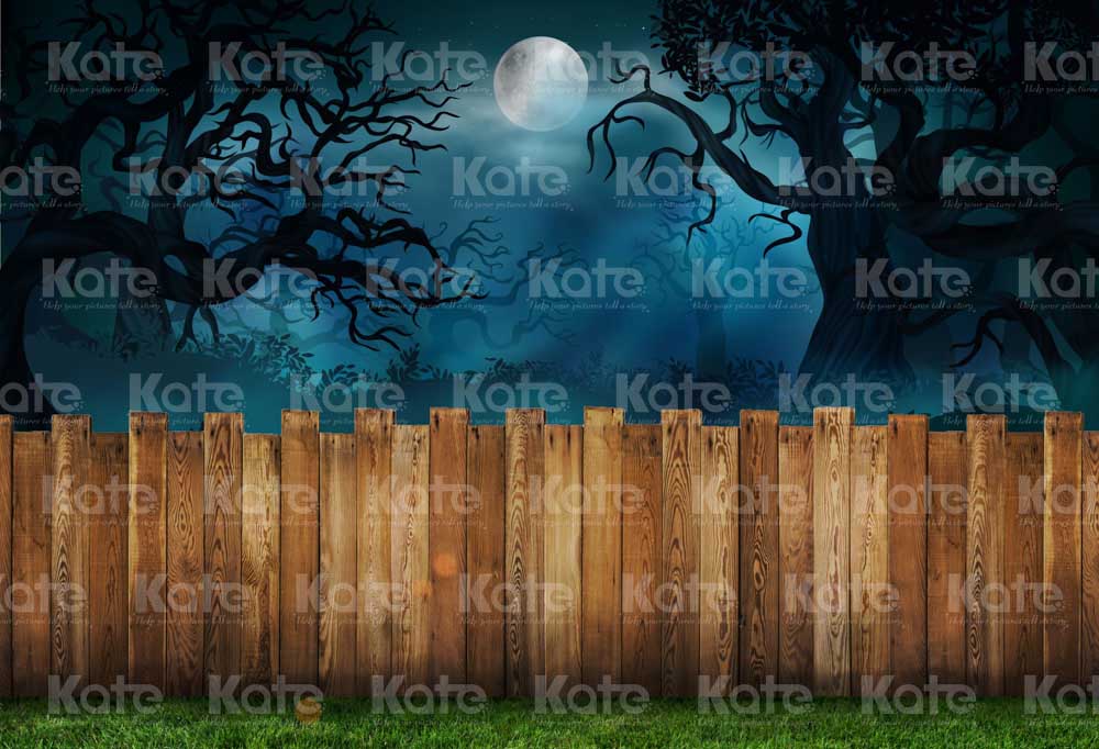Kate Halloween Backdrop Grass Yard Night Designed by Chain Photography - Kate Backdrop AU