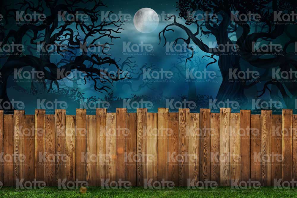 Kate Halloween Backdrop Grass Yard Night Designed by Chain Photography - Kate Backdrop AU