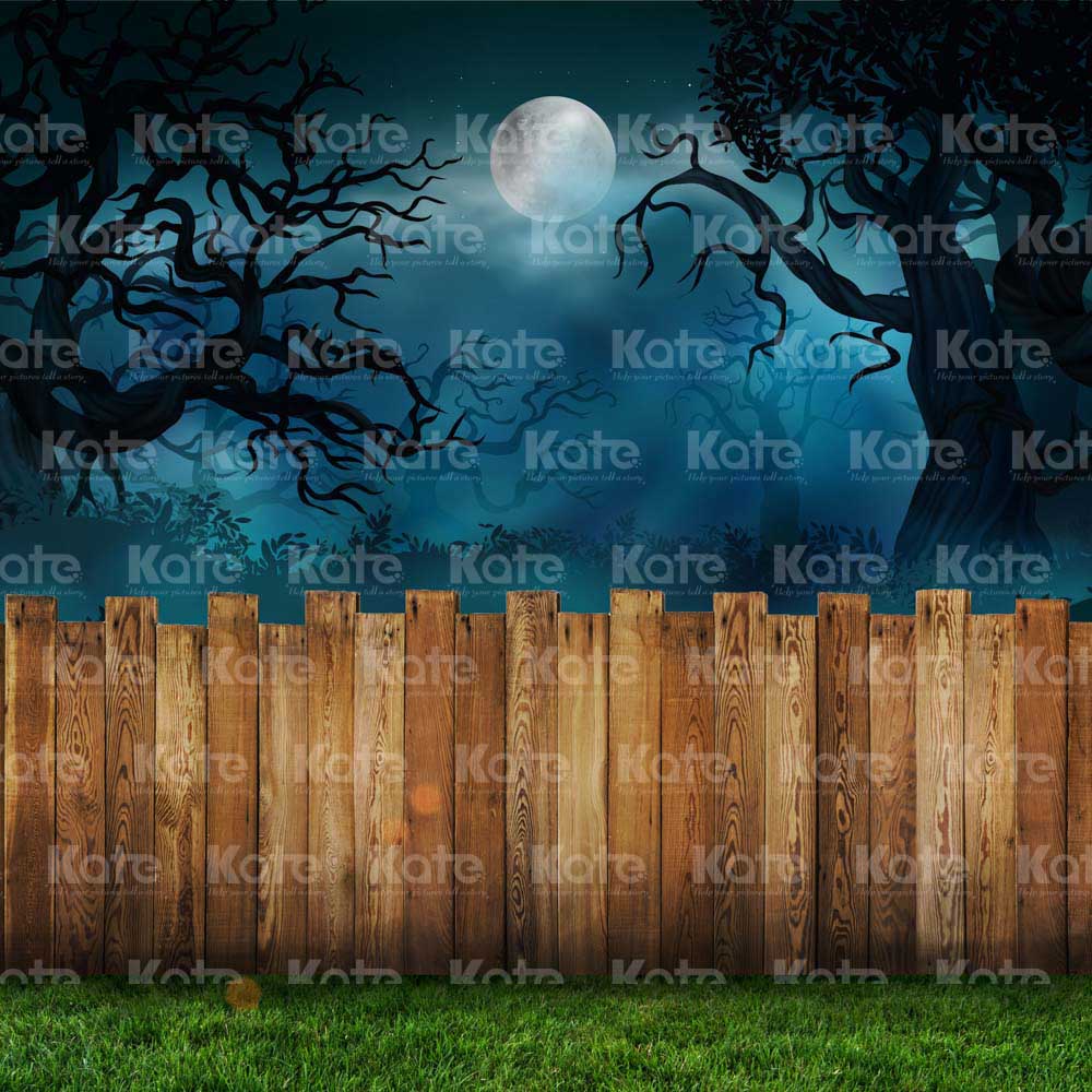Kate Halloween Backdrop Grass Yard Night Designed by Chain Photography - Kate Backdrop AU