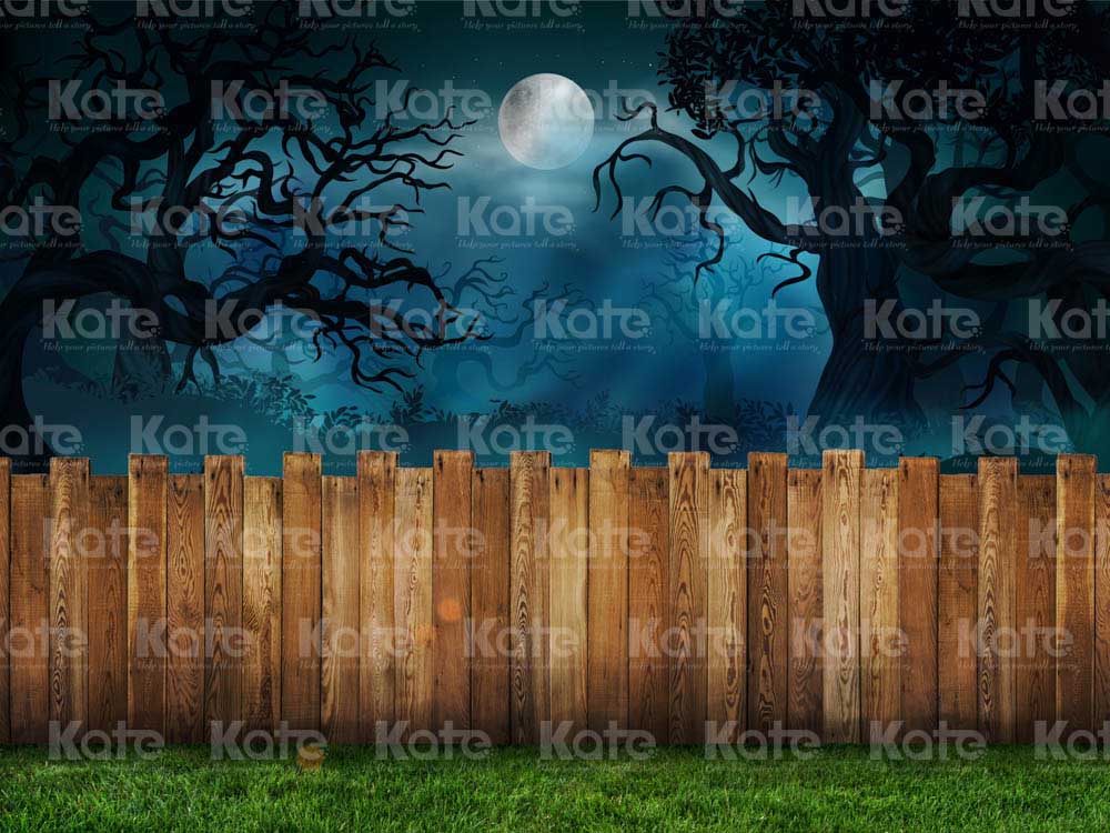 Kate Halloween Backdrop Grass Yard Night Designed by Chain Photography - Kate Backdrop AU