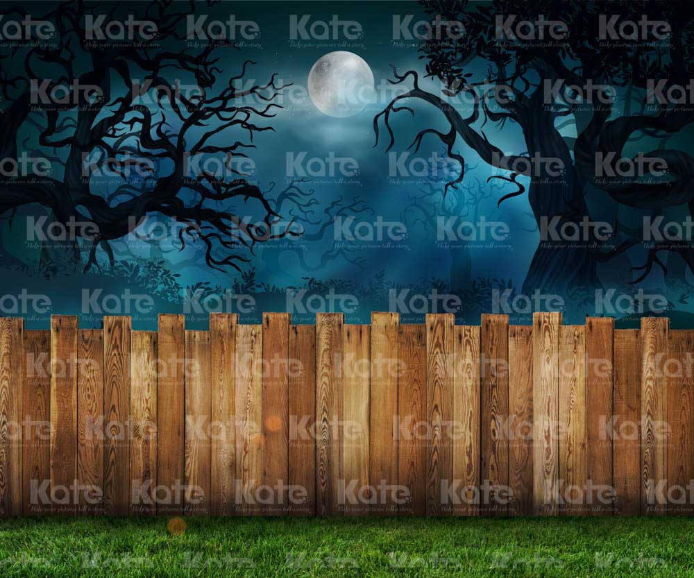 Kate Halloween Backdrop Grass Yard Night Designed by Chain Photography - Kate Backdrop AU