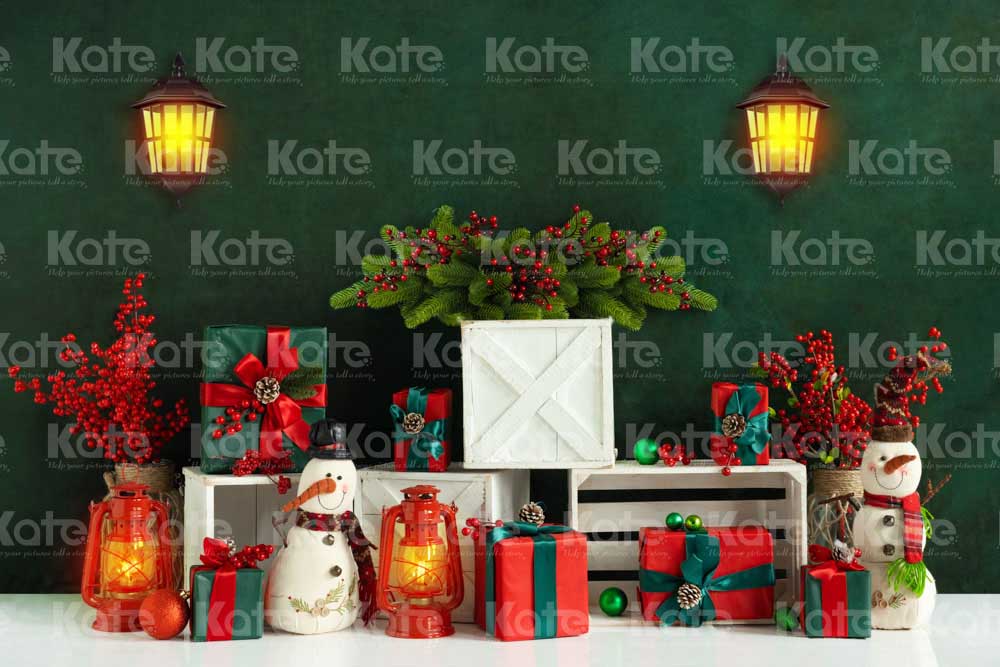 Kate Christmas Atmosphere Backdrop Green Wall Candy Gift Designed by Emetselch - Kate Backdrop AU