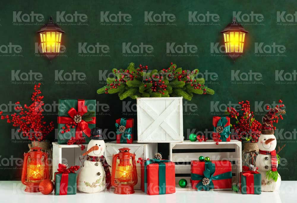 Kate Christmas Atmosphere Backdrop Green Wall Candy Gift Designed by Emetselch - Kate Backdrop AU