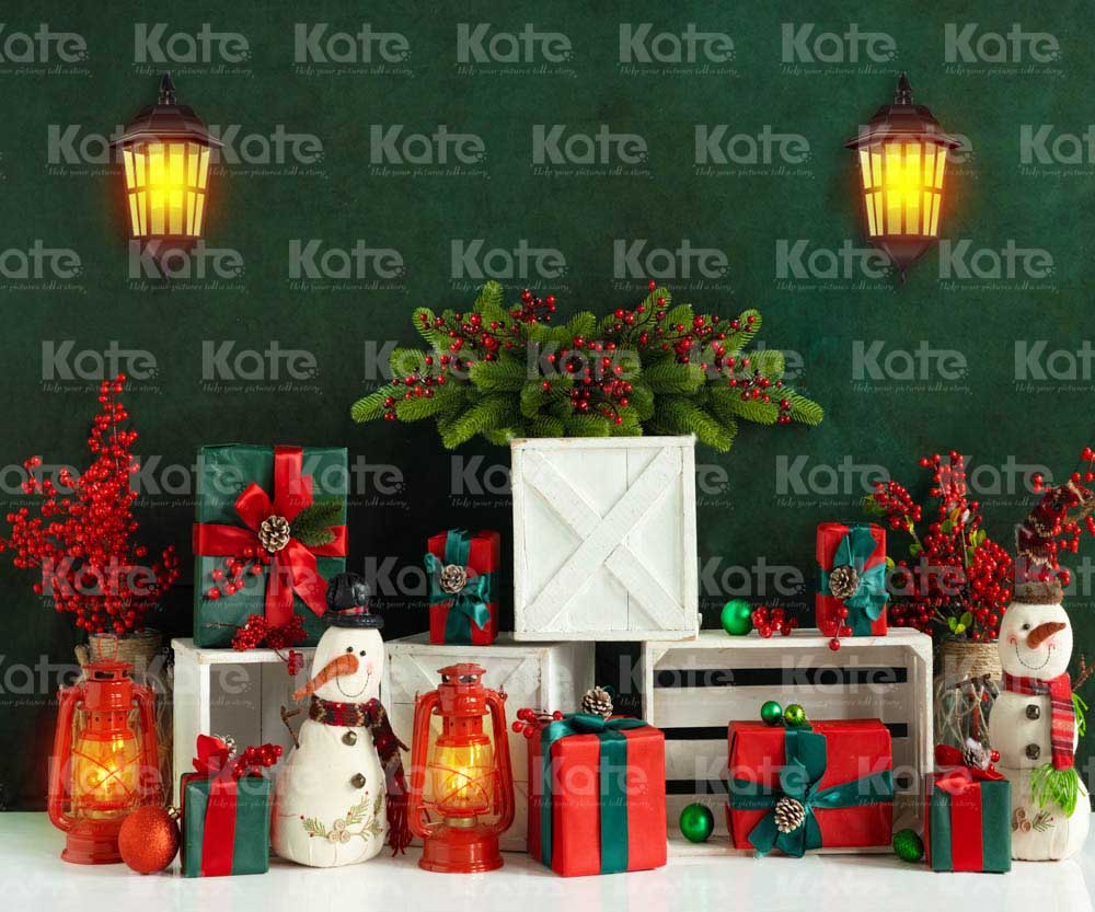 Kate Christmas Atmosphere Backdrop Green Wall Candy Gift Designed by Emetselch - Kate Backdrop AU