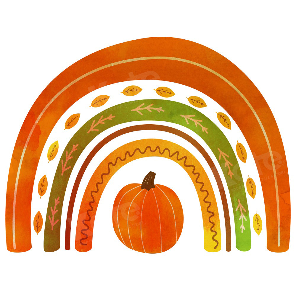 Kate Autumn Pumpkin Rainbow Backdrop for Photography - Kate Backdrop AU