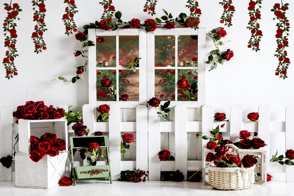 Kate Rose Manor Backdrop White Door Spring for Photography - Kate Backdrop AU