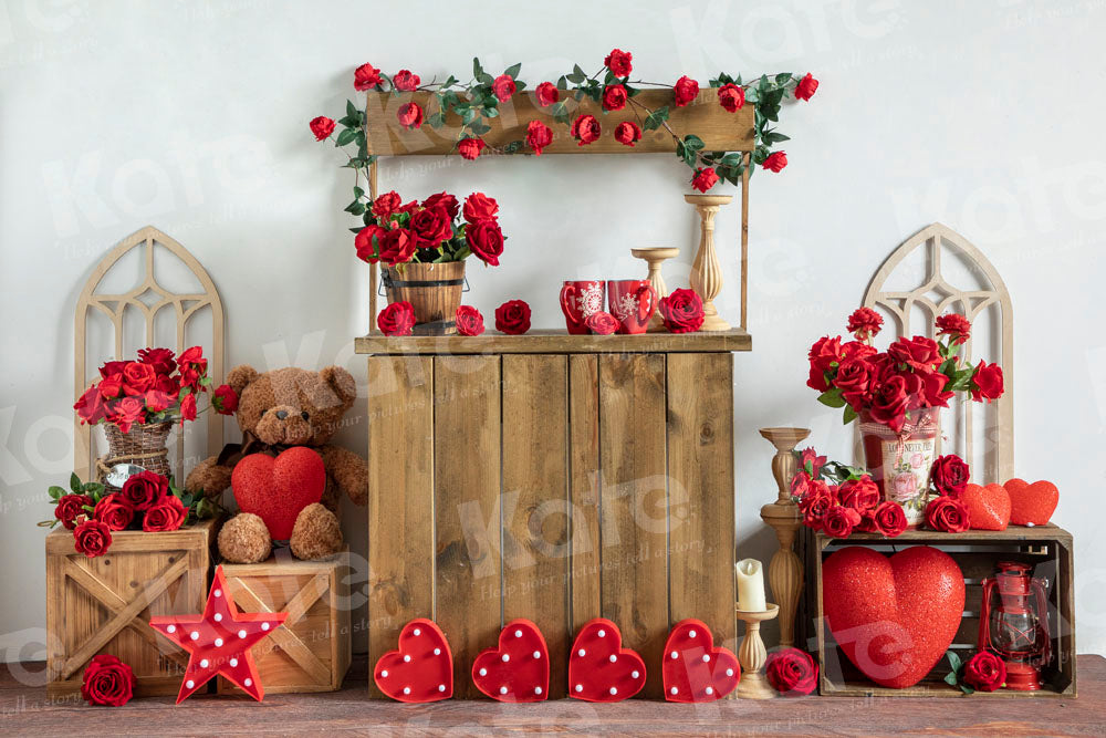 Kate Valentine's Day Rose Store Love Backdrop Designed by Emetselch - Kate Backdrop AU
