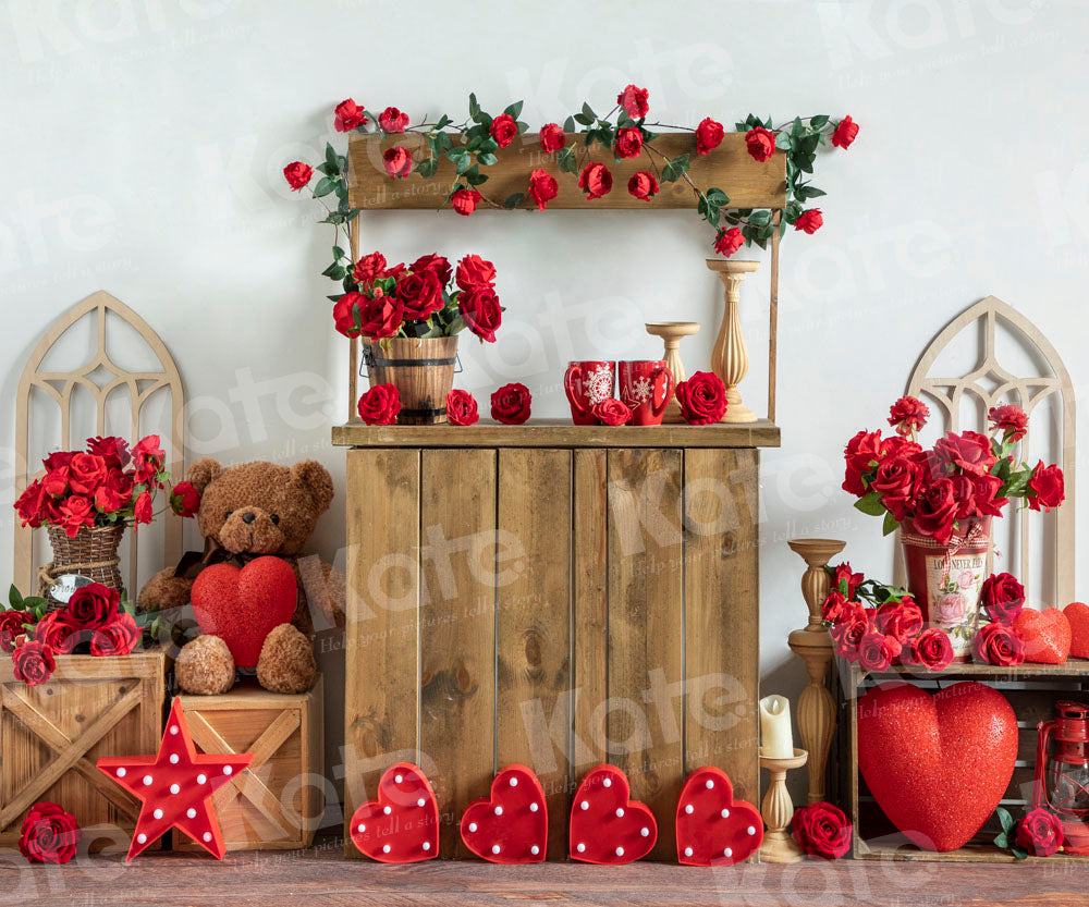 Kate Valentine's Day Rose Store Love Backdrop Designed by Emetselch - Kate Backdrop AU
