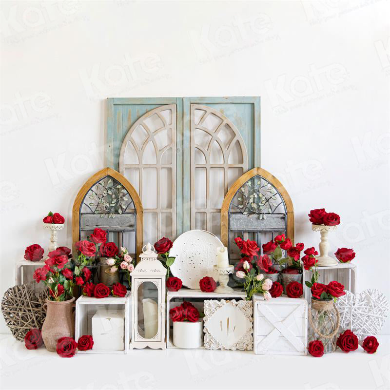 Kate Valentine's Day Rose Garden Backdrop for Photography - Kate Backdrop AU