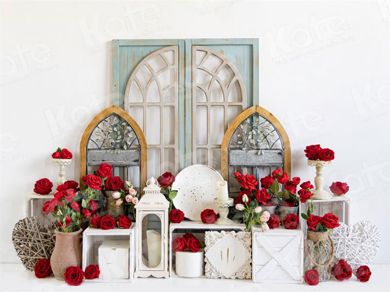 Kate Valentine's Day Rose Garden Backdrop for Photography - Kate Backdrop AU