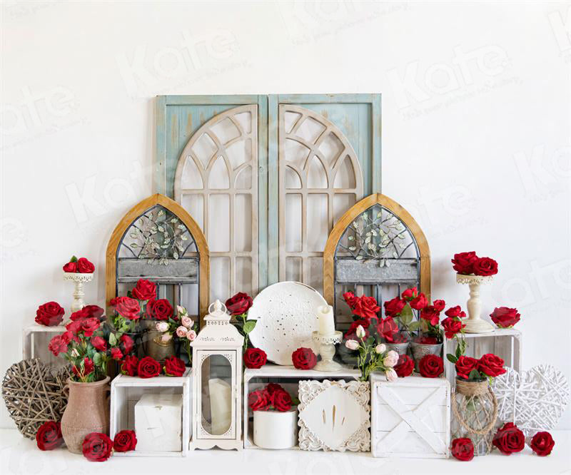 Kate Valentine's Day Rose Garden Backdrop for Photography - Kate Backdrop AU