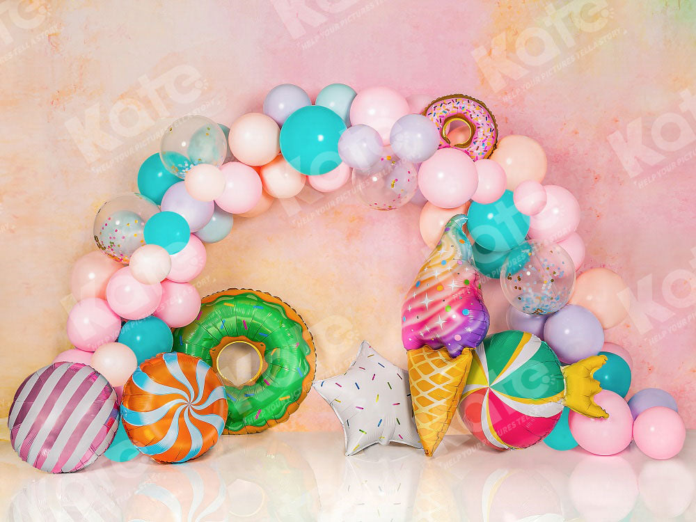 Kate Birthday Party Backdrop Balloon Candy Designed by Emetselch - Kate Backdrop AU