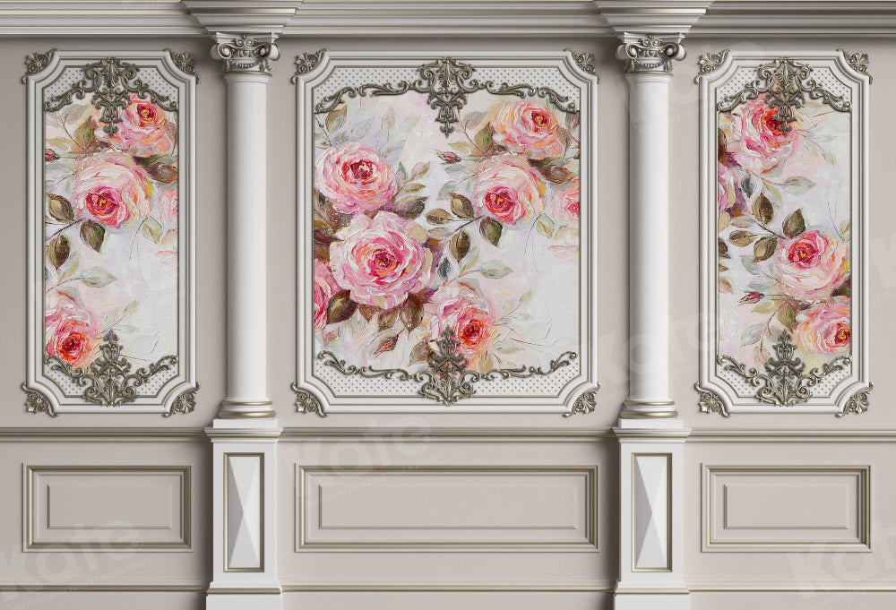 Kate White Vintage Floral Wall Backdrop for Photography - Kate Backdrop AU