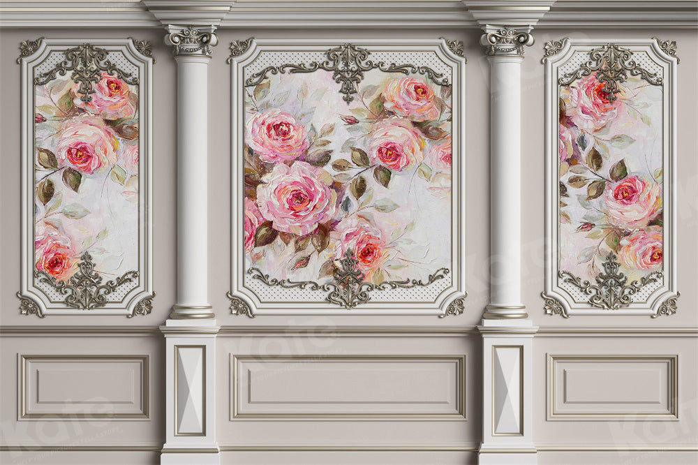 Kate White Vintage Floral Wall Backdrop for Photography - Kate Backdrop AU