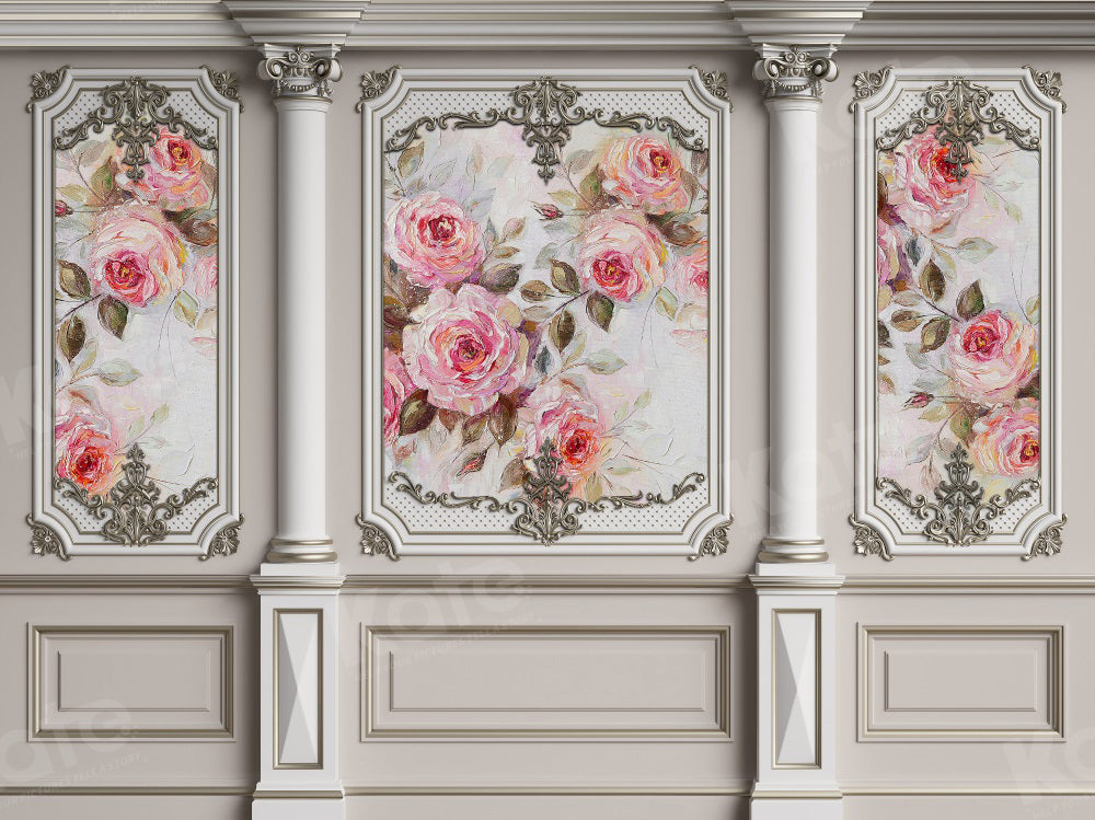 Kate White Vintage Floral Wall Backdrop for Photography - Kate Backdrop AU