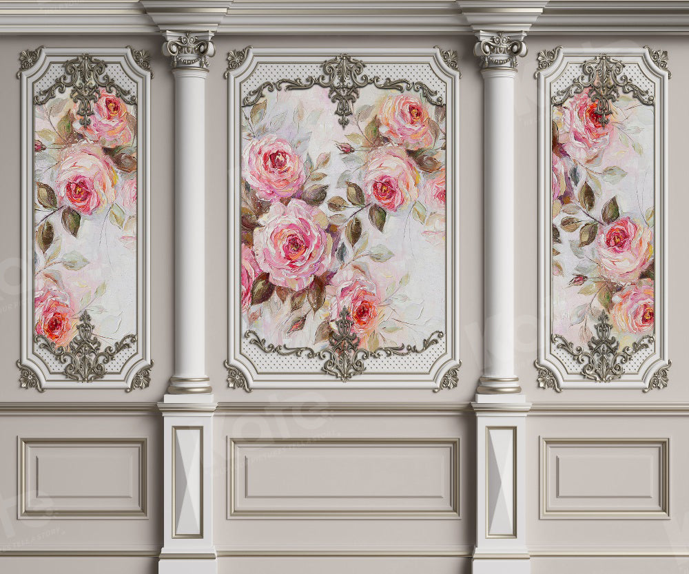 Kate White Vintage Floral Wall Backdrop for Photography - Kate Backdrop AU