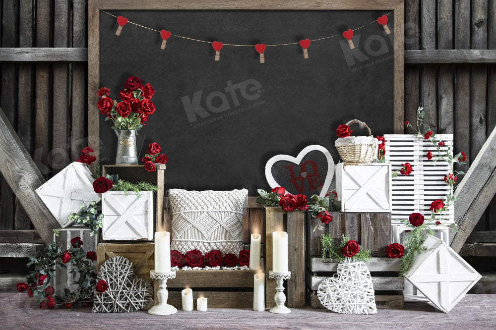 Kate Valentine's Day Boho Blackboard Backdrop for Photography - Kate Backdrop AU