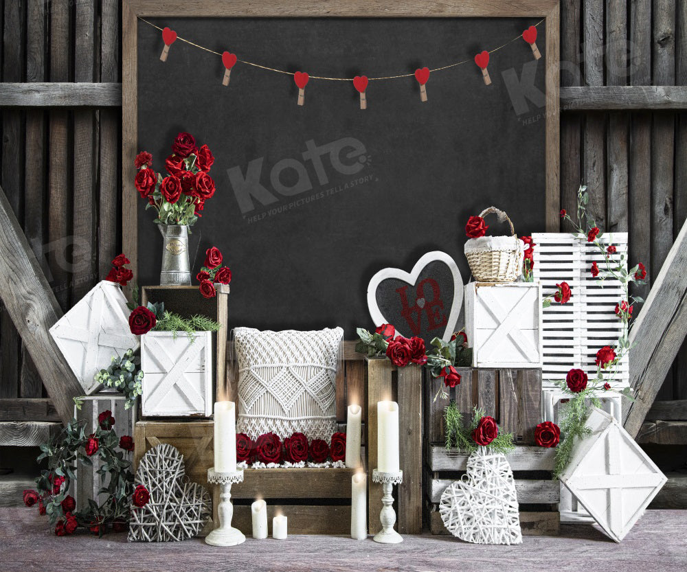 Kate Valentine's Day Boho Blackboard Backdrop for Photography - Kate Backdrop AU
