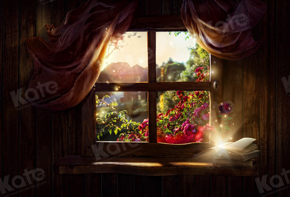 Kate Magic Flower Rose Window Book Backdrop for Photography - Kate Backdrop AU