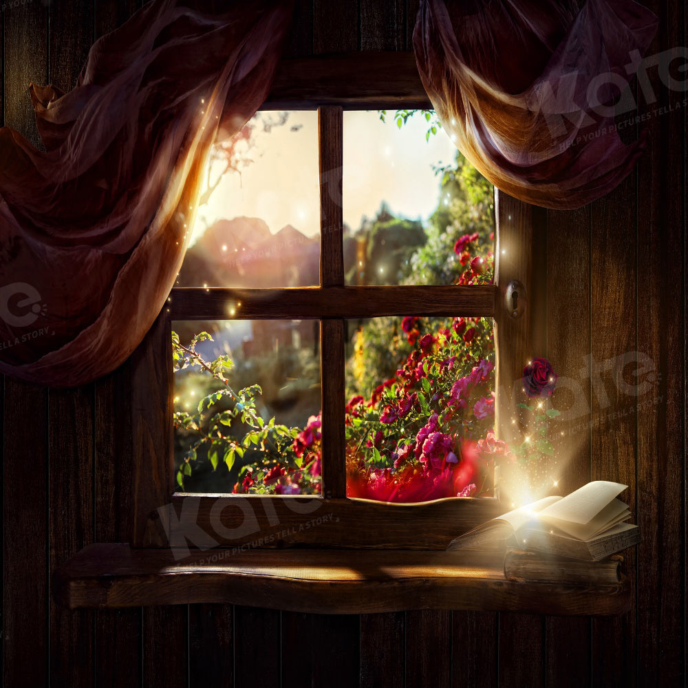 Kate Magic Flower Rose Window Book Backdrop for Photography - Kate Backdrop AU