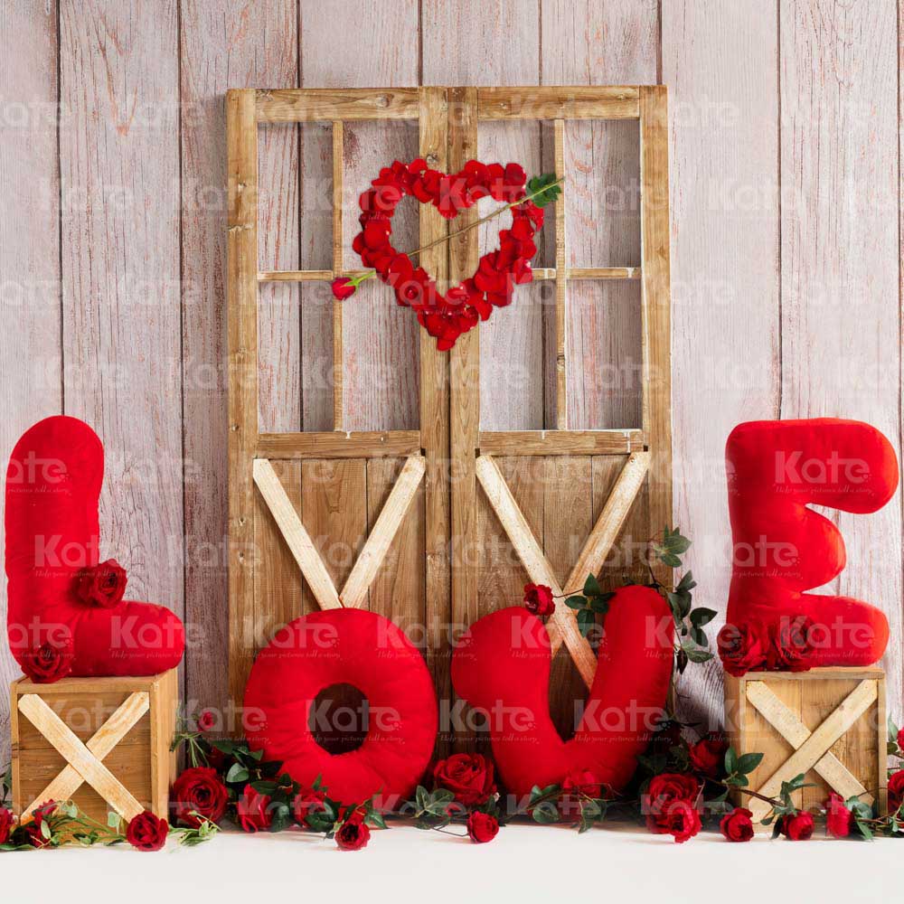 Kate Valentine's Day Love Retro Door Backdrop Designed by Emetselch - Kate Backdrop AU