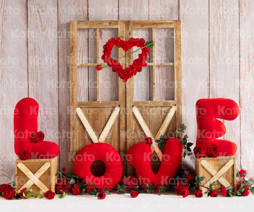Kate Valentine's Day Love Retro Door Backdrop Designed by Emetselch - Kate Backdrop AU
