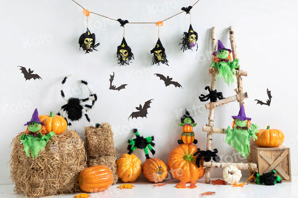 Kate Halloween Spider Pumpkin Backdrop Designed by Uta Mueller Photography - Kate Backdrop AU