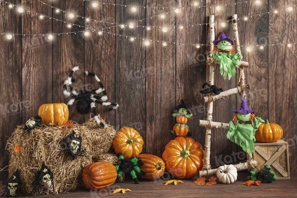 Kate Halloween Pumpkin Backdrop Barn Door Designed by Emetselch - Kate Backdrop AU