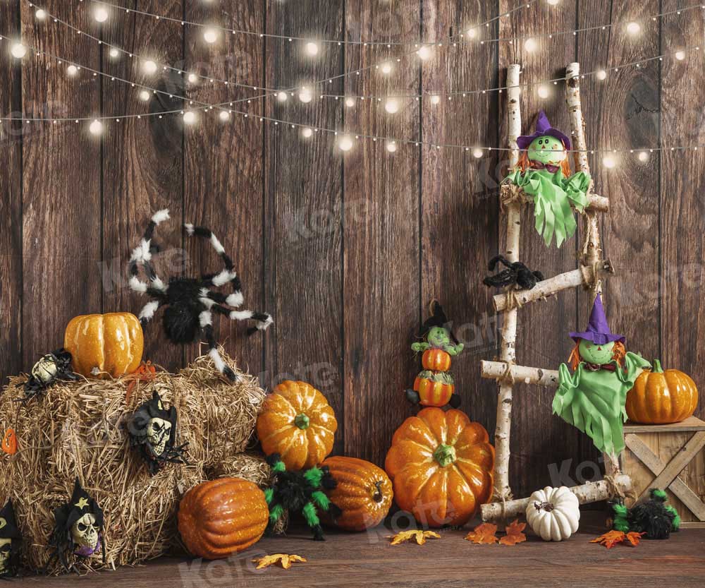 Kate Halloween Pumpkin Backdrop Barn Door Designed by Emetselch - Kate Backdrop AU