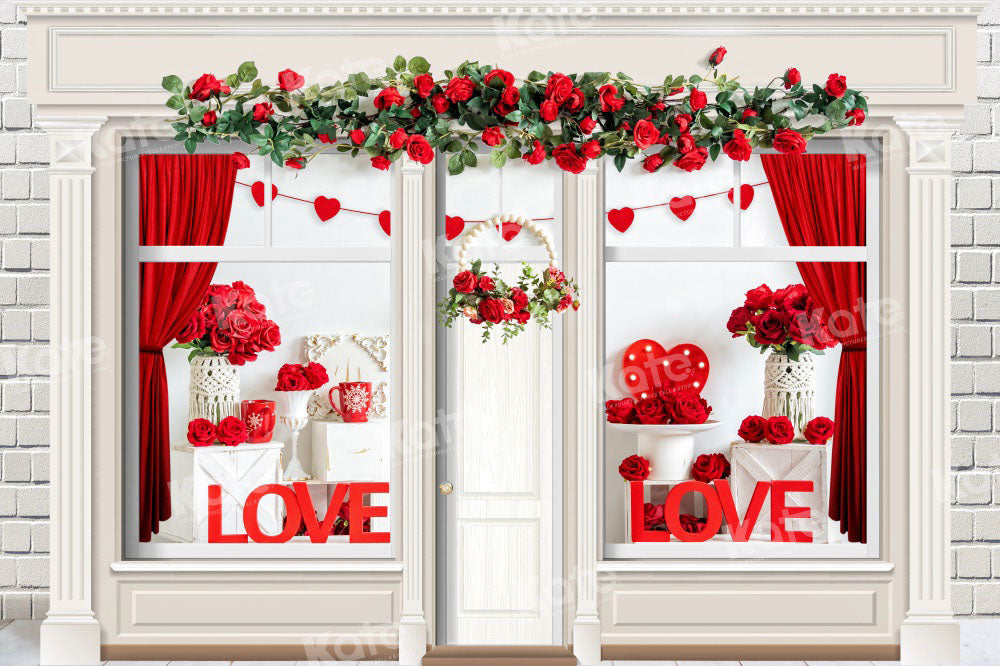 Kate Valentine's Day Backdrop Rose Shop Designed by Chain Photography - Kate Backdrop AU