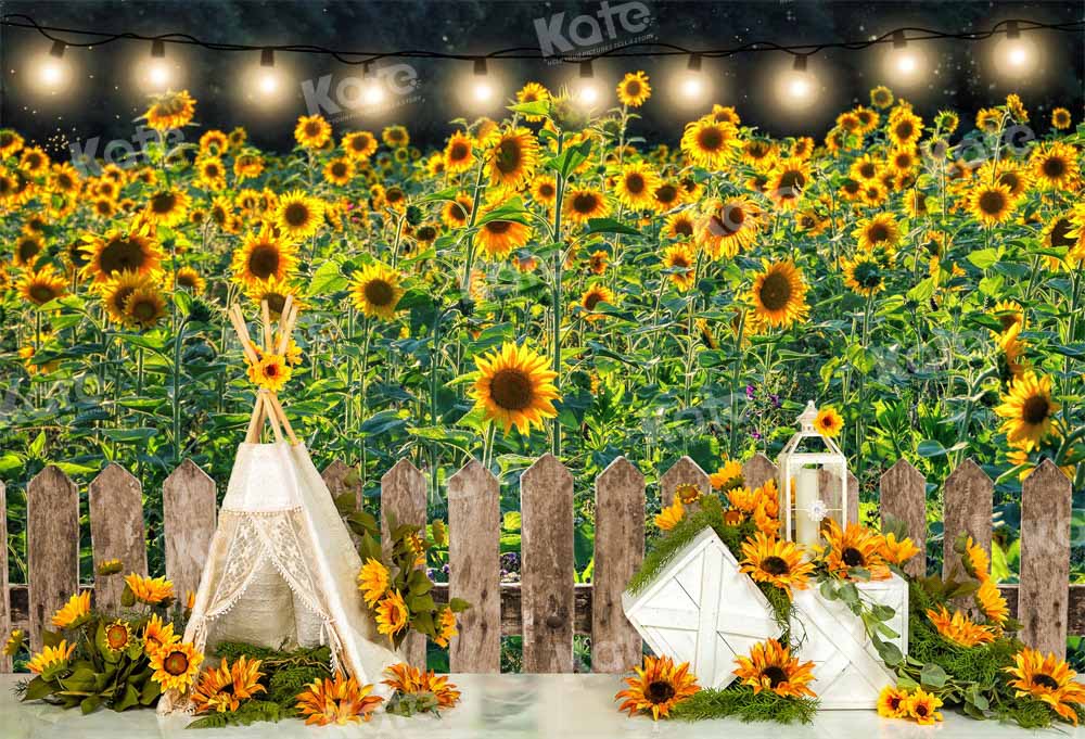 Kate Autumn Sunflower Backdrop Cake Smash Designed by Emetselch - Kate Backdrop AU