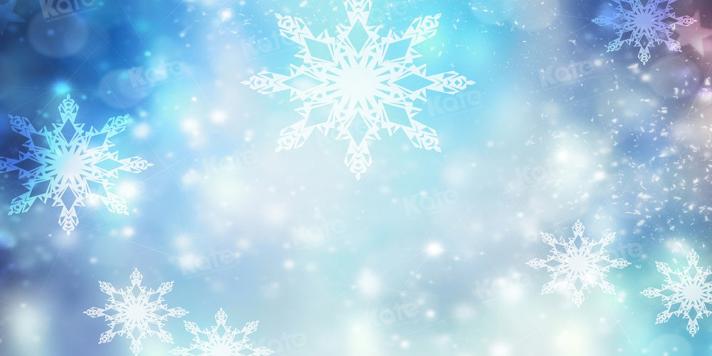 Kate Winter Bokeh Snow Neon Blue Backdrop for Photography - Kate Backdrop AU