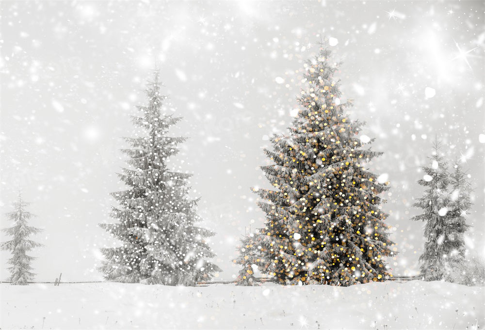 Christmas tree with snow sales and lights