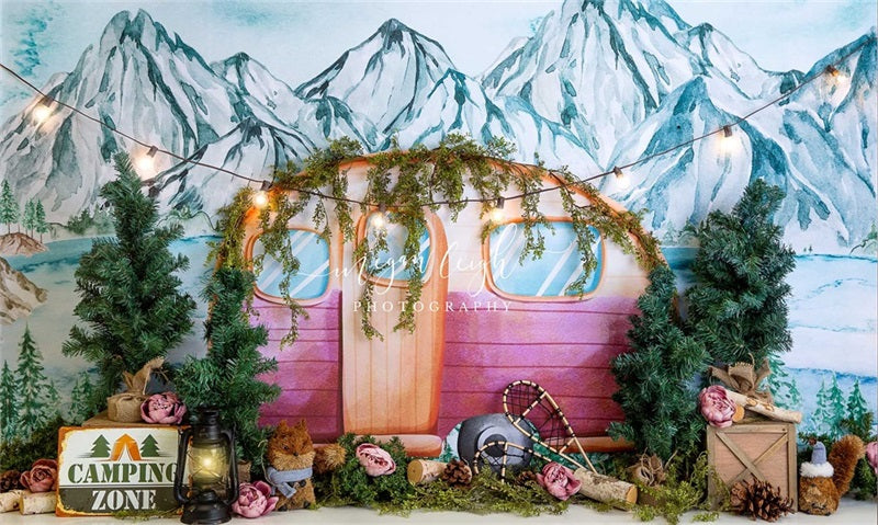 Kate Camper Girl Backdrop Designed by Megan Leigh Photography - Kate Backdrop AU