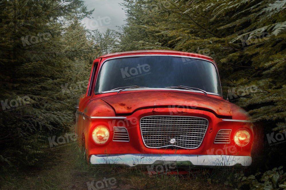 Kate Autumn/Winter Trees Red Car Backdrop for Photography - Kate Backdrop AU